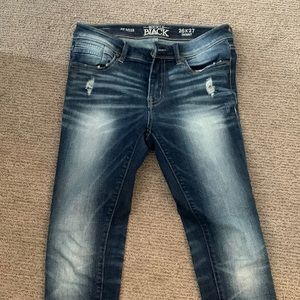 Buckle dark denim jeans